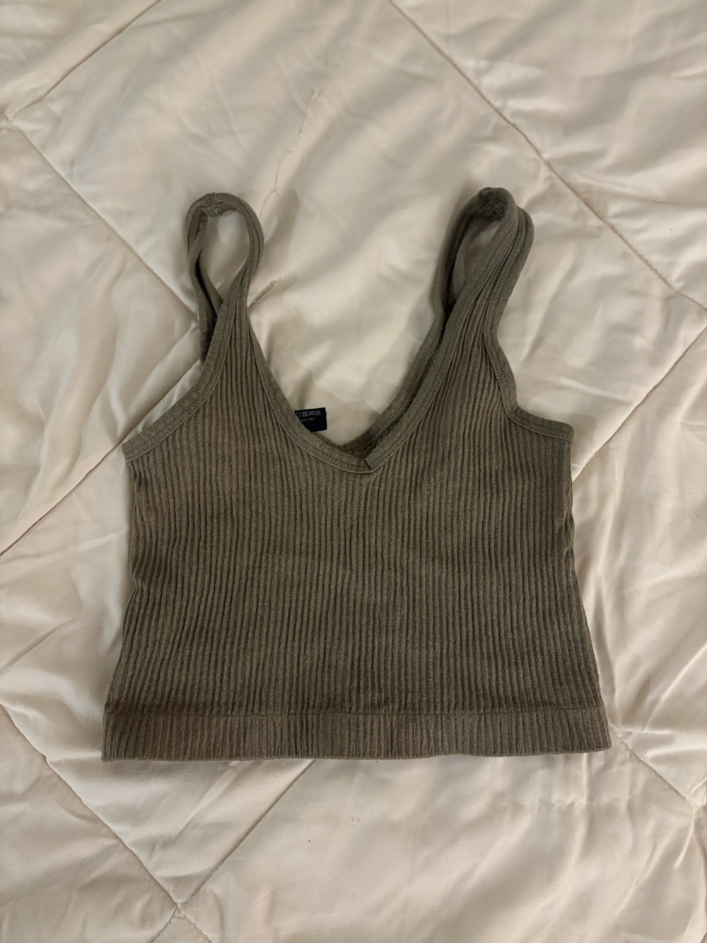 Urban Outfitters Out From Under Ribbed Olive Green Crop Tank